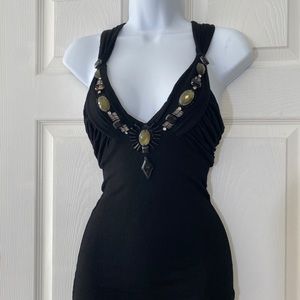 Black embellishes tank top small